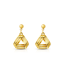 Sophisticated gold  triangle drop earring