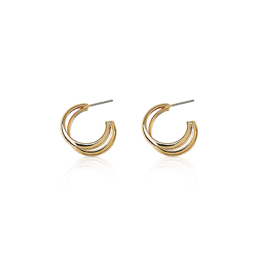 Twin Circle Hoops_Gold
