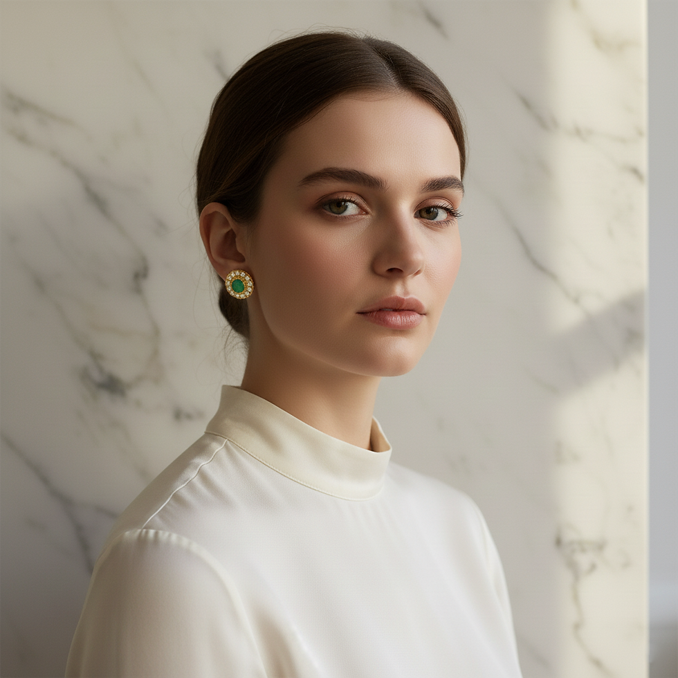 Thumbnail: Royal Emerald Stud Earrings