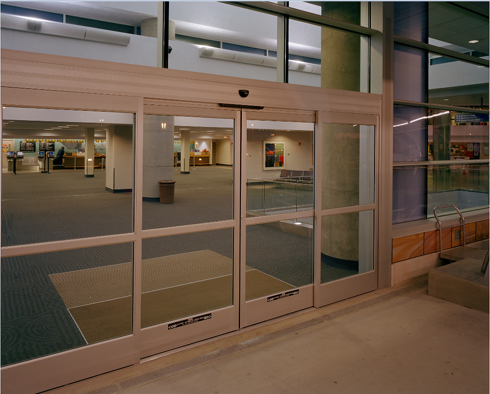 Sliding door.