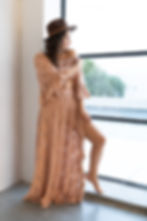 Thumbnail: Rose Maternity two piece set for photoshoot, Lace bohemian 2 piece set