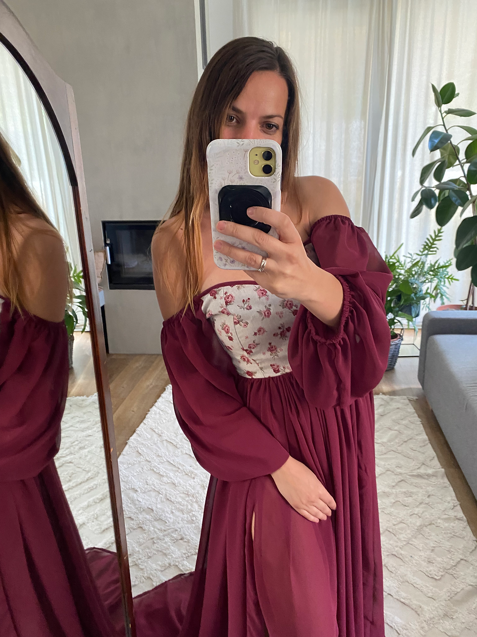 Thumbnail: Autumn Queen muslin& floral cotton gown