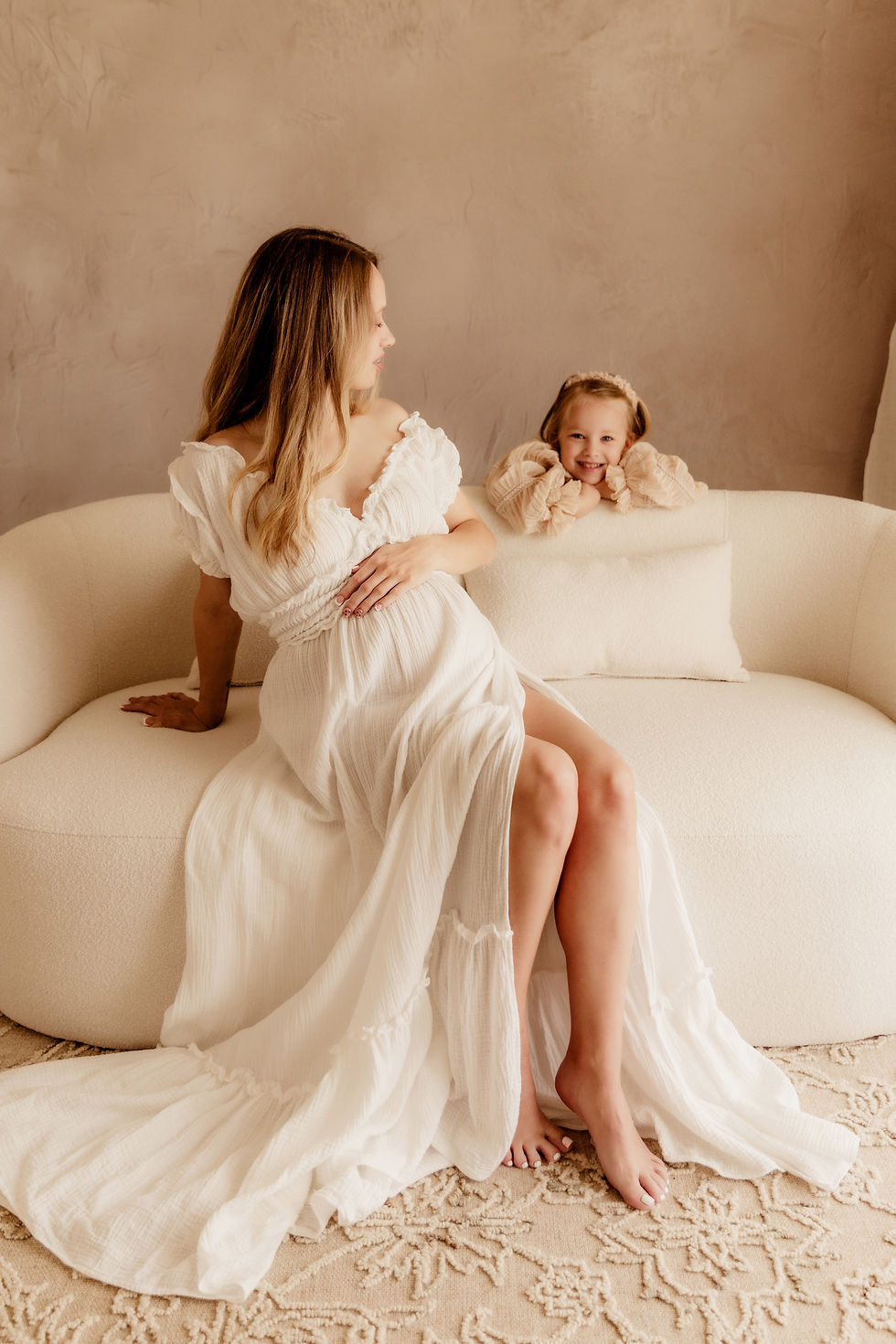 Thumbnail: Fidelia Women's Boho Dress for pregnancy photoshoot