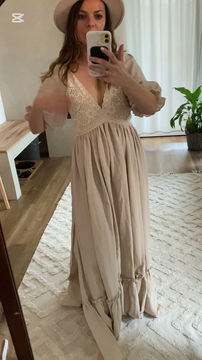 Thumbnail: Flash Sale! Orchid gown with lace maternity dress for photoshoot