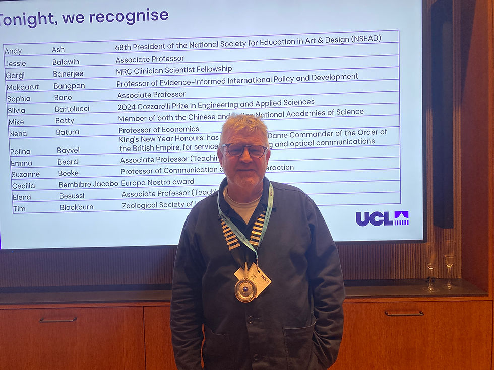 Andy Ash Artist at UCL award ceremony