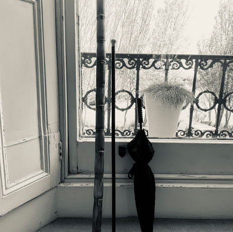 Sculpture in the window of Regency House