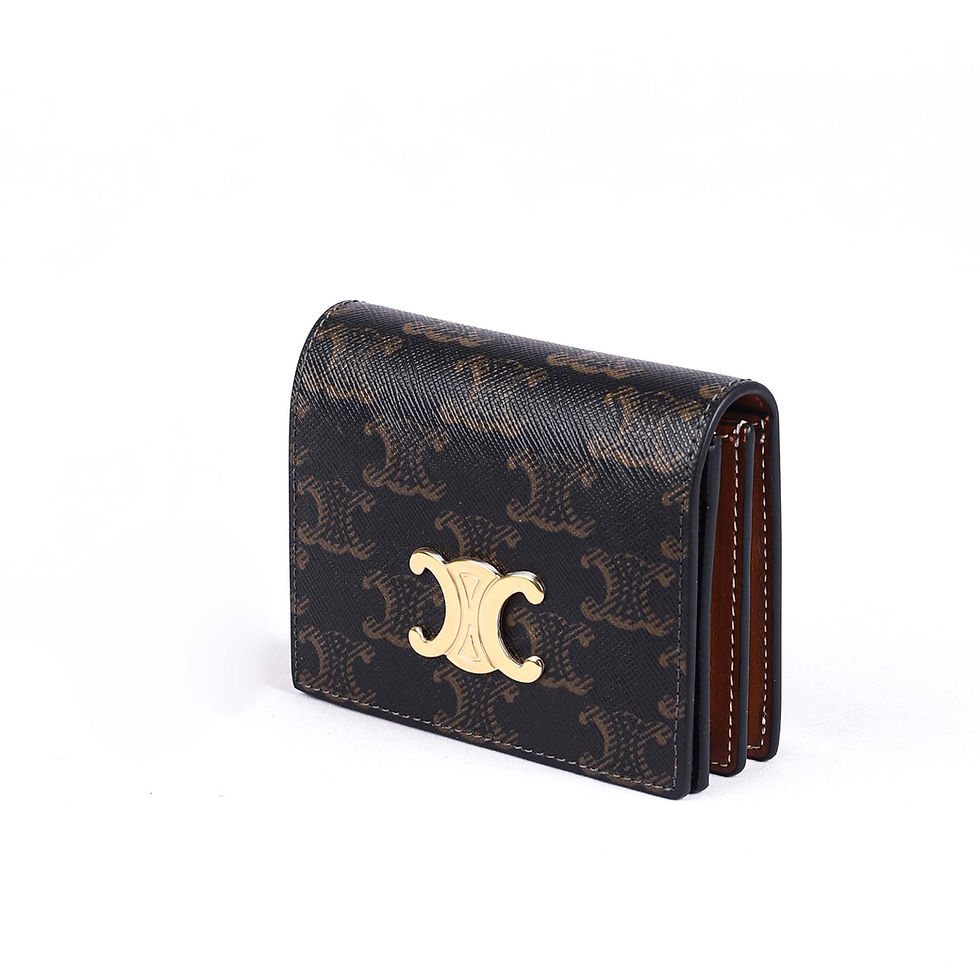 Thumbnail: Celine Triomphe Compact Wallet In Canvas