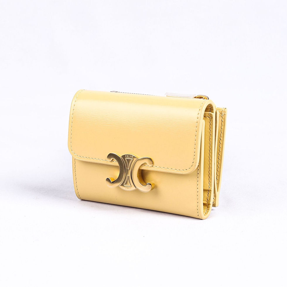 Thumbnail: Celine Compact Wallet With Coin Triomphe In Shiny Calfskin