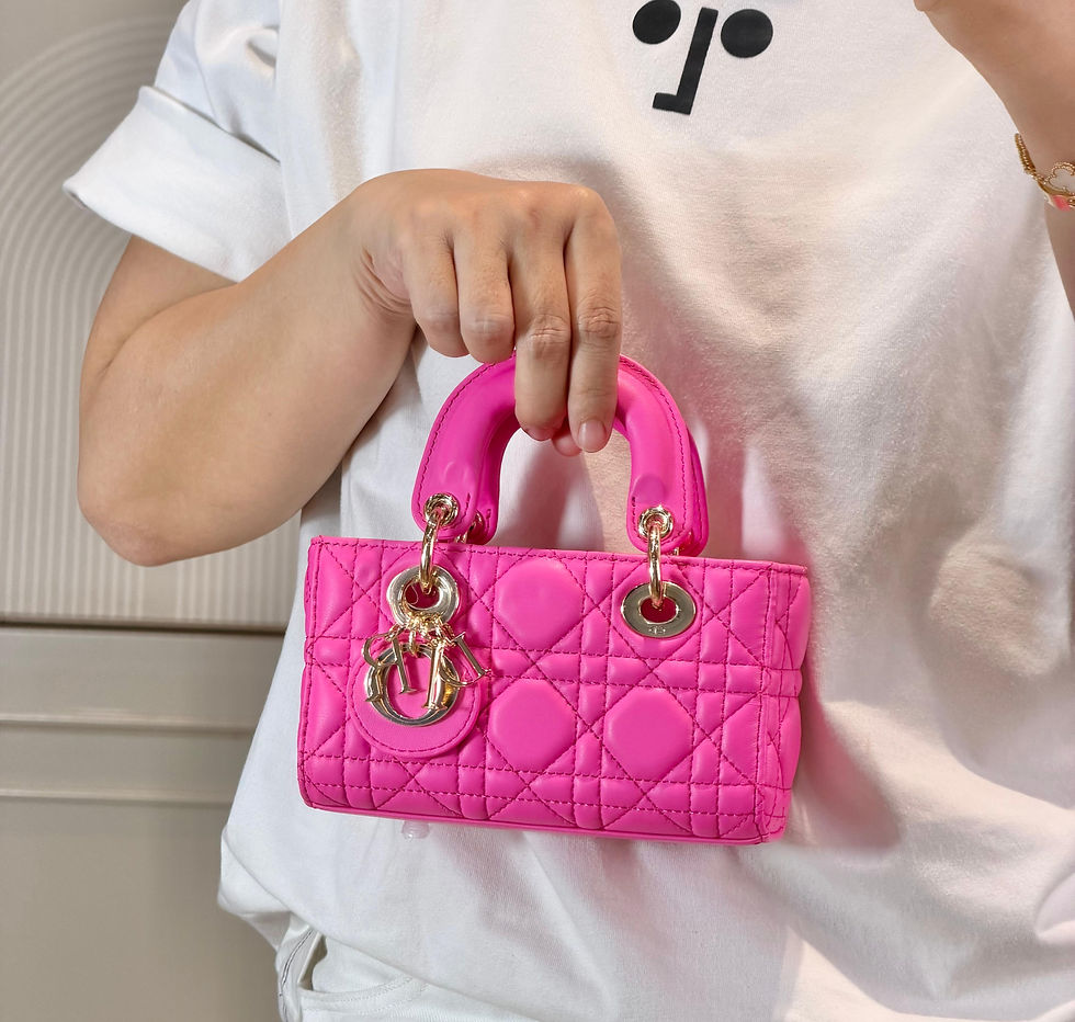 Thumbnail: Dior D Joy Mini Cannage Lambskin Leather