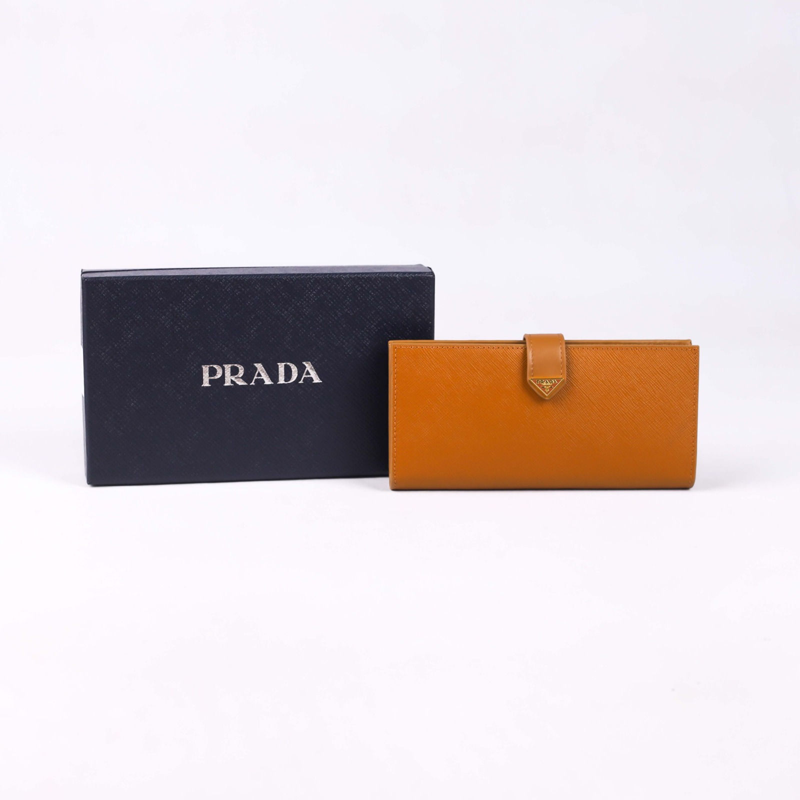 Prada Saffiano and Smooth Leather Wallet Large