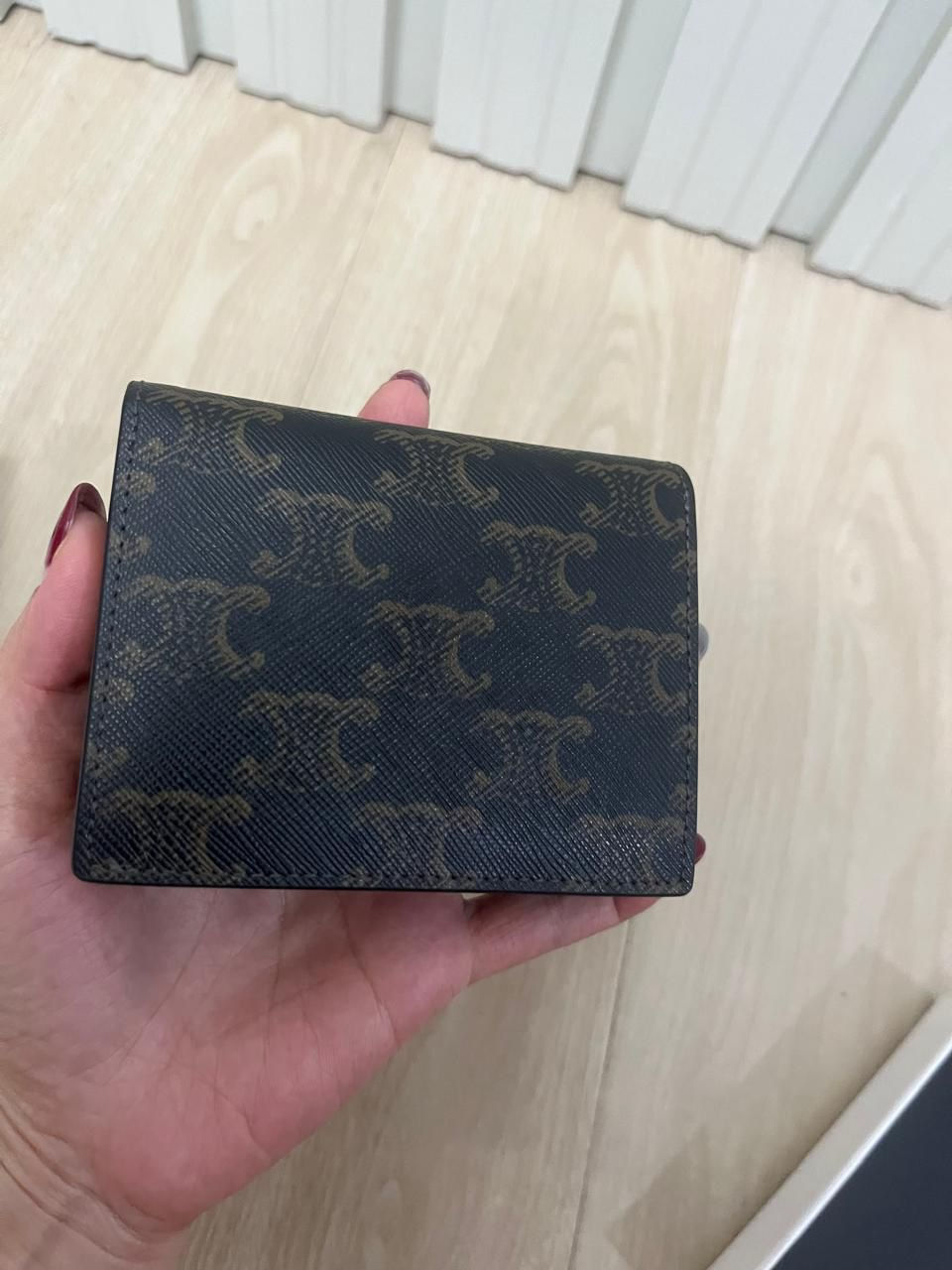 Thumbnail: Celine Triomphe Compact Wallet In Canvas