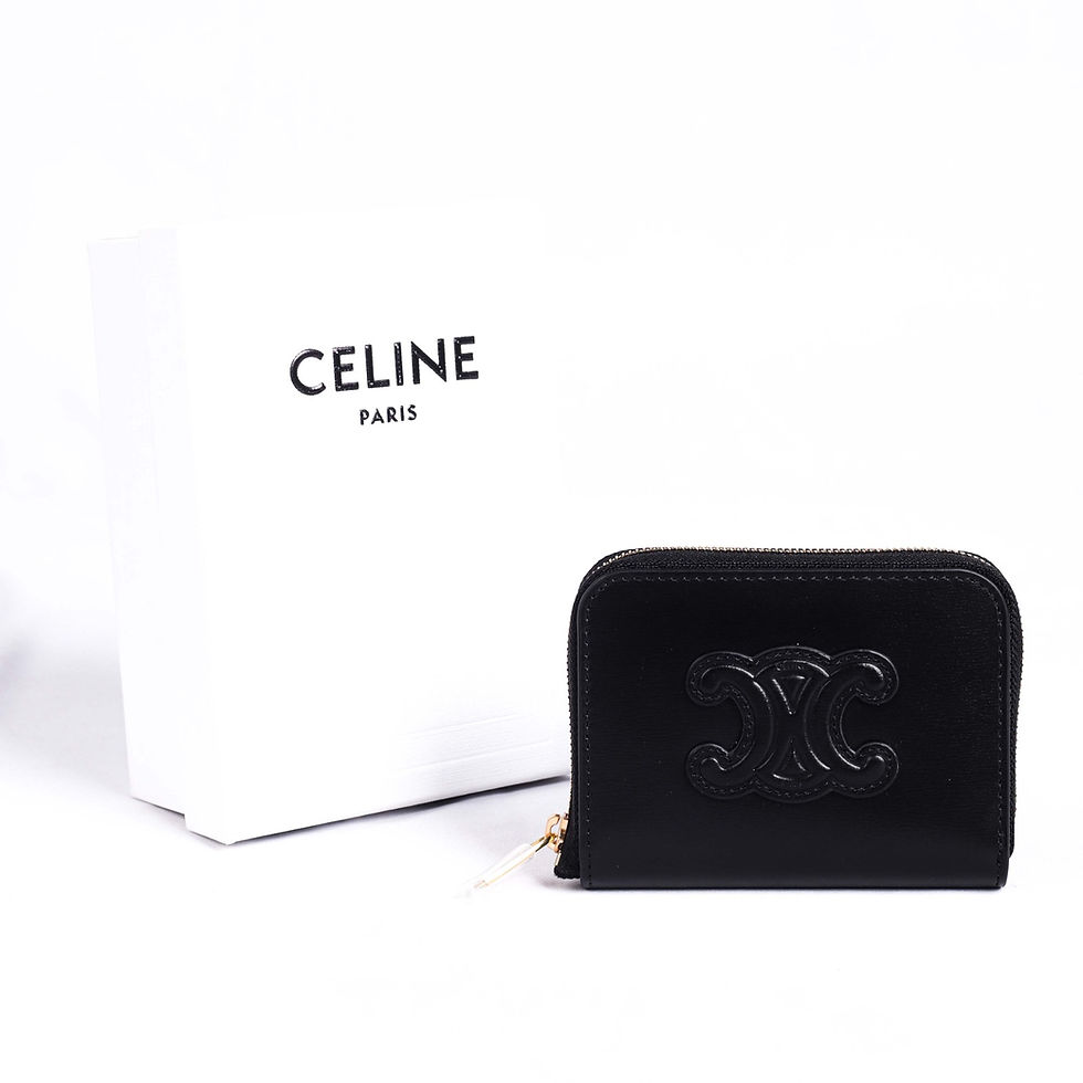 Thumbnail: Celine Compact Zipped Wallet Cuir Triomphe In Smooth Calfskin