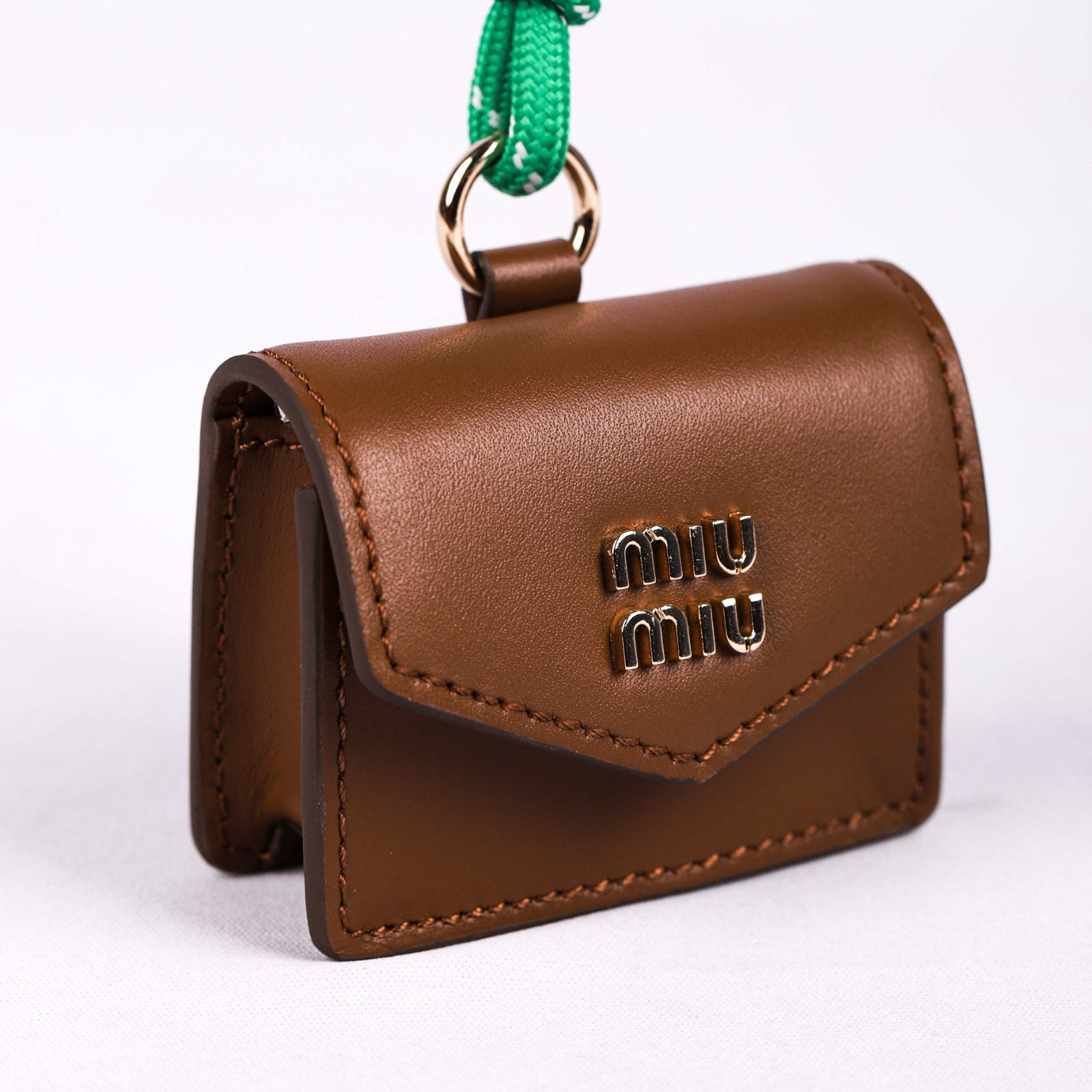 Miu Miu Leather Cord And Mini Pouch  Charm