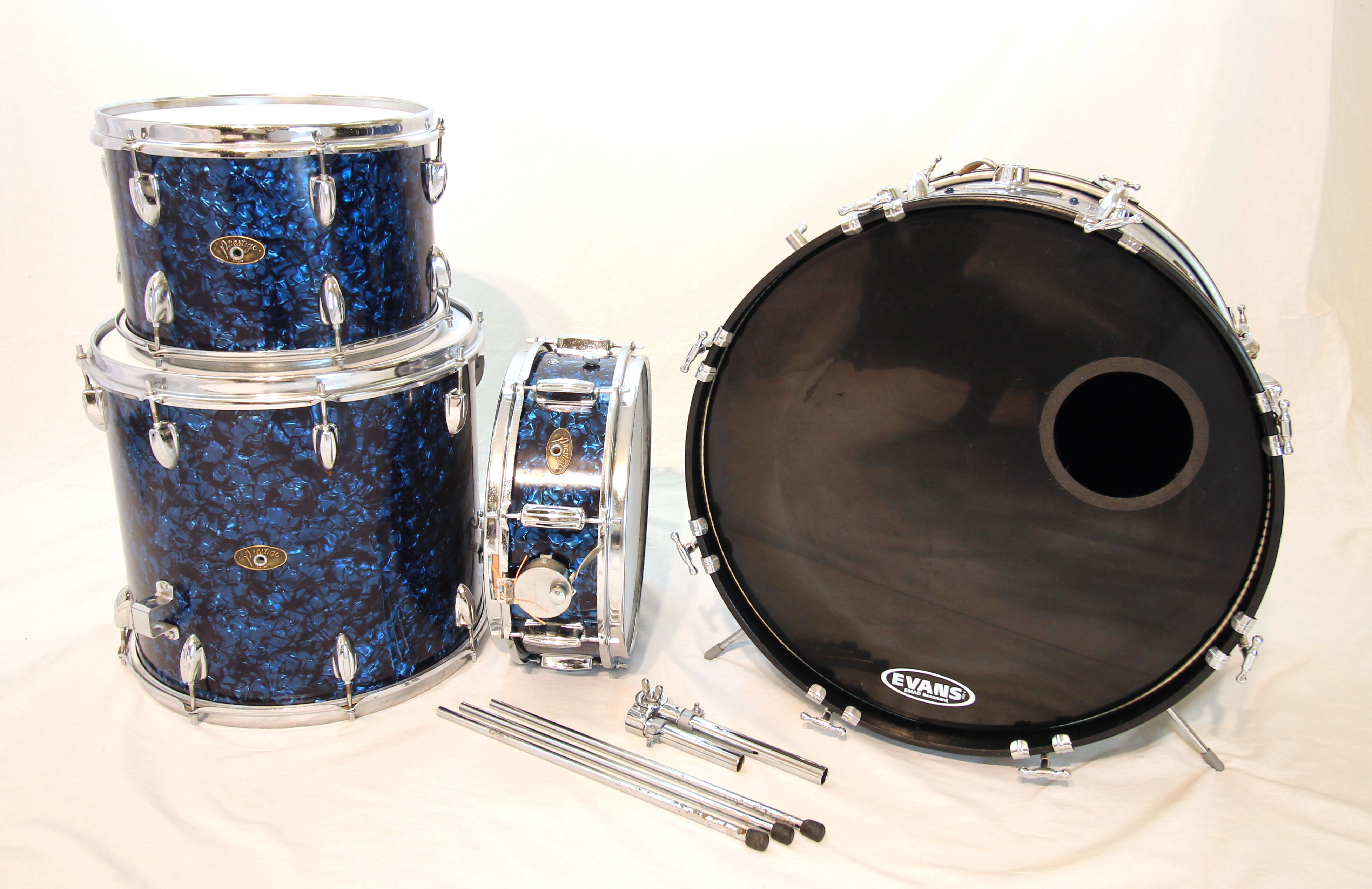 MIJ 1960's Vintage Prestige Aqua Blue Pearl 4 Piece Drum Set