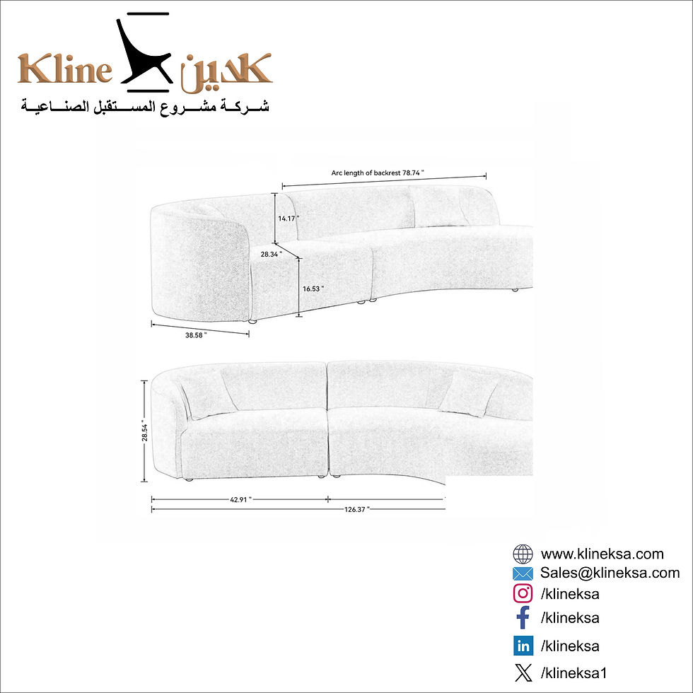 Thumbnail: Modern Round Arm Curved Sofa