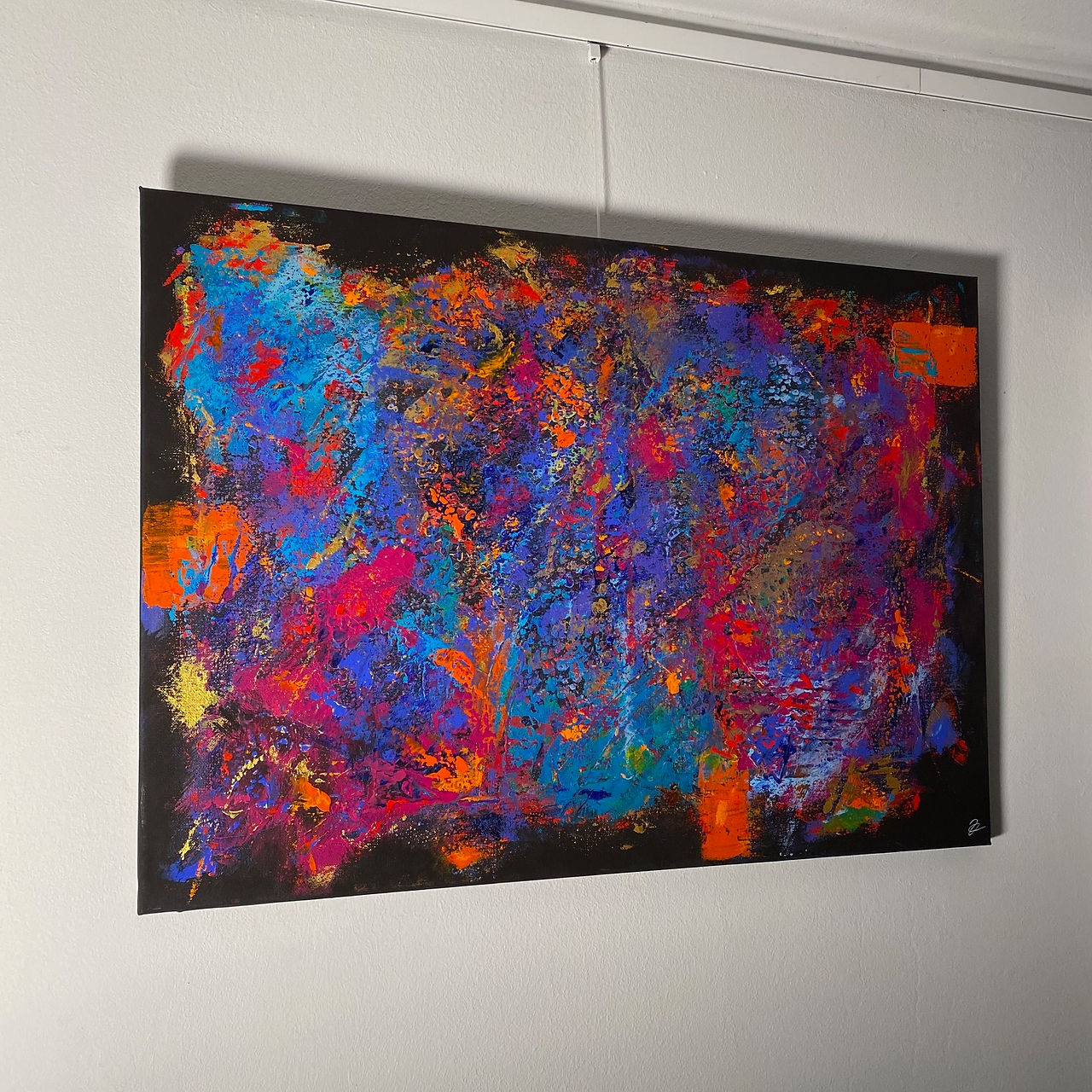 Rakelbild auf Leinwand