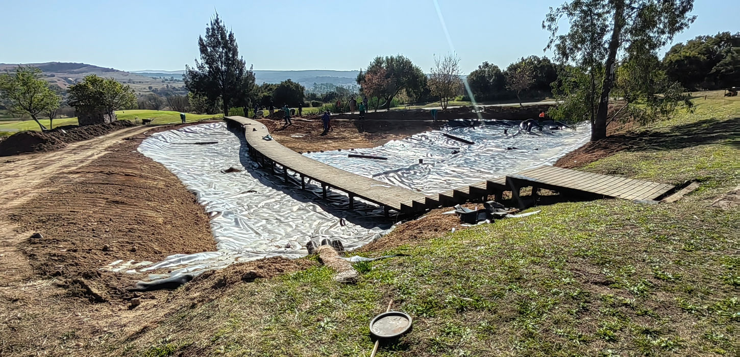 PROLining geosynthetics HDPE dam Liner installation south africa bike trail