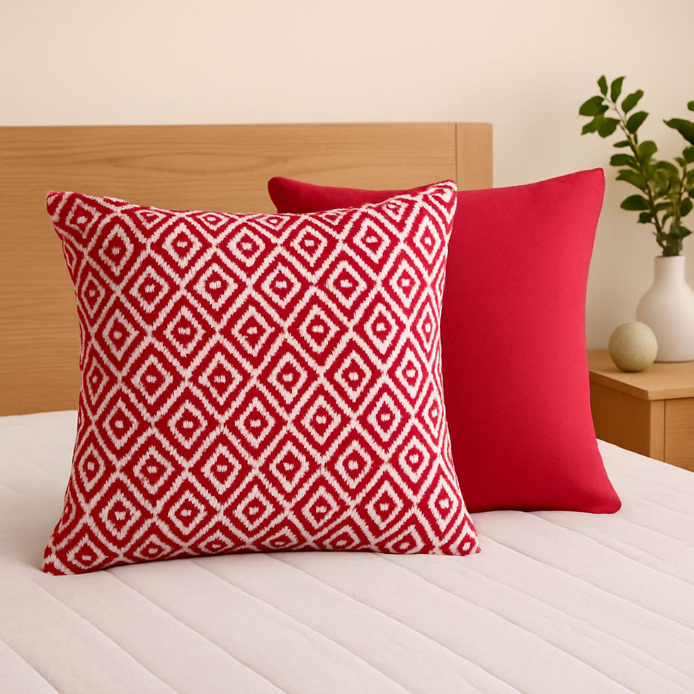 Thumbnail: The Furnishers Pink Reversible Cotton  Pack of 2 Fashion Throw Pillow Covers