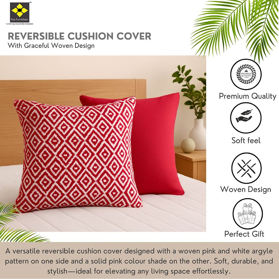 Thumbnail: The Furnishers Pink Reversible Cotton  Pack of 2 Fashion Throw Pillow Covers