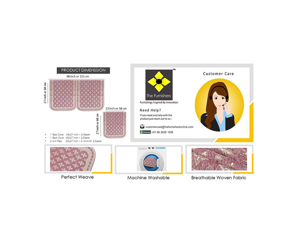 Thumbnail: The Furnishers Premium Chenille Woven Anti-Slip 2 Seater Sofa Cover with Armrest