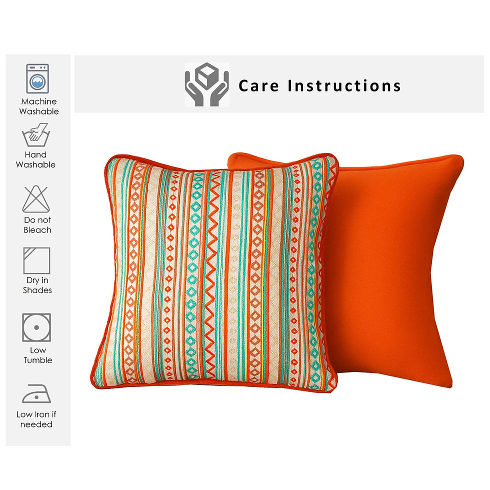 Thumbnail: The Furnishers Cotton Orange Reversible  Pack of 2  Throw Pillow Covers