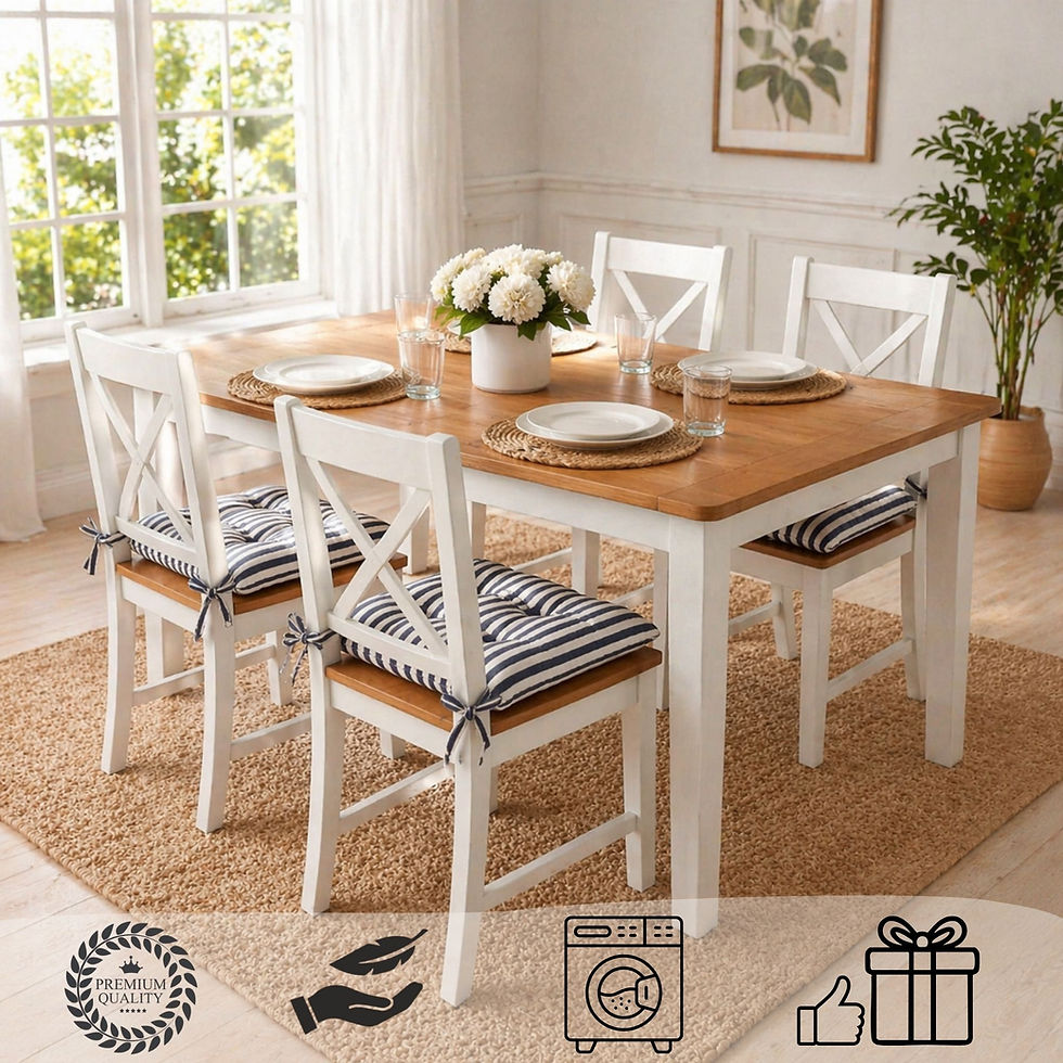 Thumbnail: The Furnishers Pack of 2 Washable Navy Blue Weaved Seat Cushion