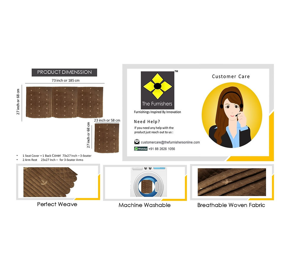 Thumbnail: The Furnishers Reversible Quilted Embroidery 3 Seater with Arms Sofa Cover