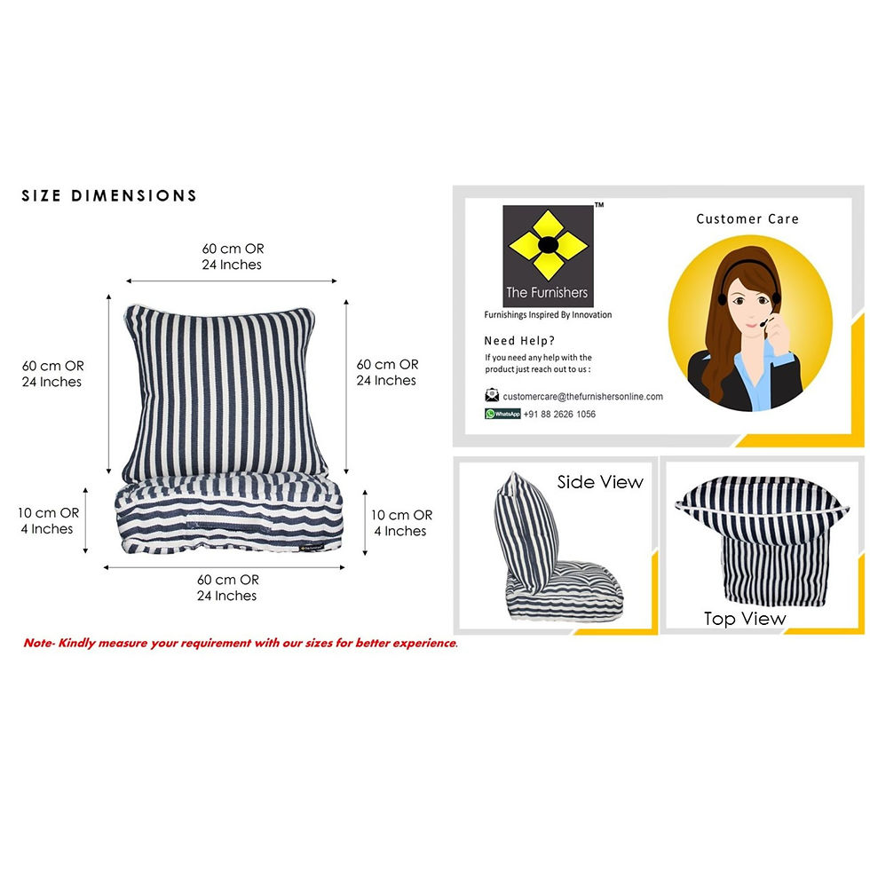 Thumbnail: The Furnishers Quilted Patio Seat Cushion Set Navy Blue Stripe