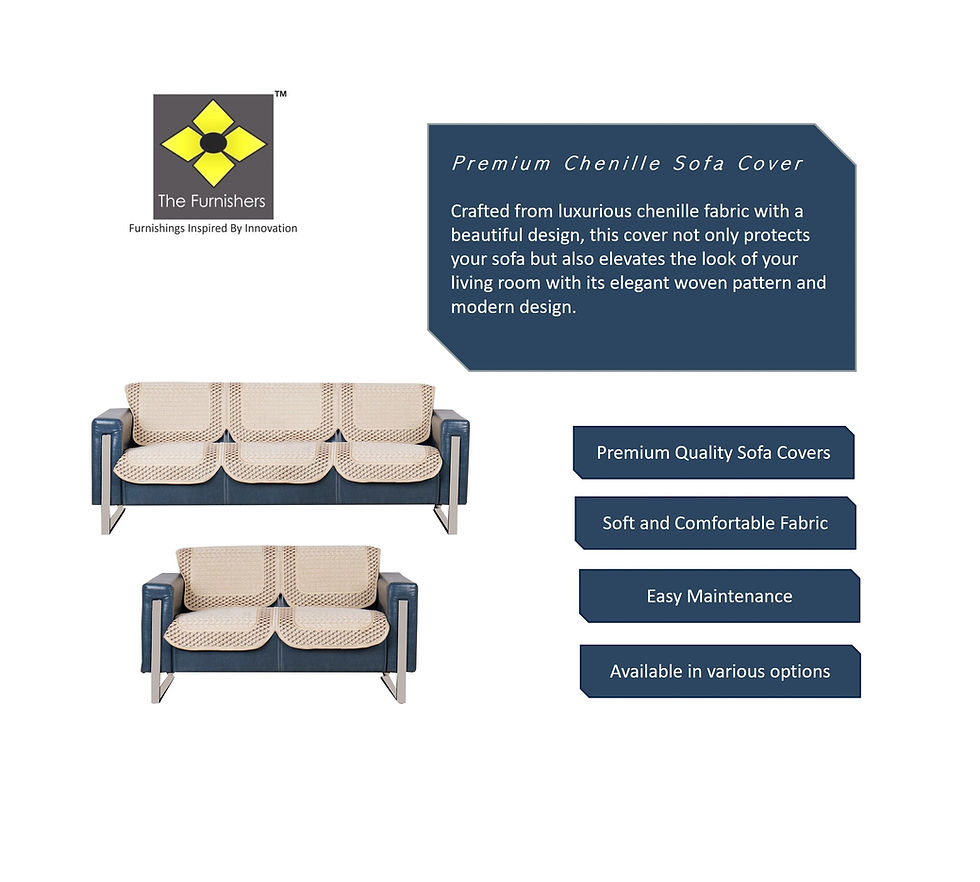 Thumbnail: The Furnishers Premium Chenille Woven Anti-Slip 3+2 Seater Sofa Cover