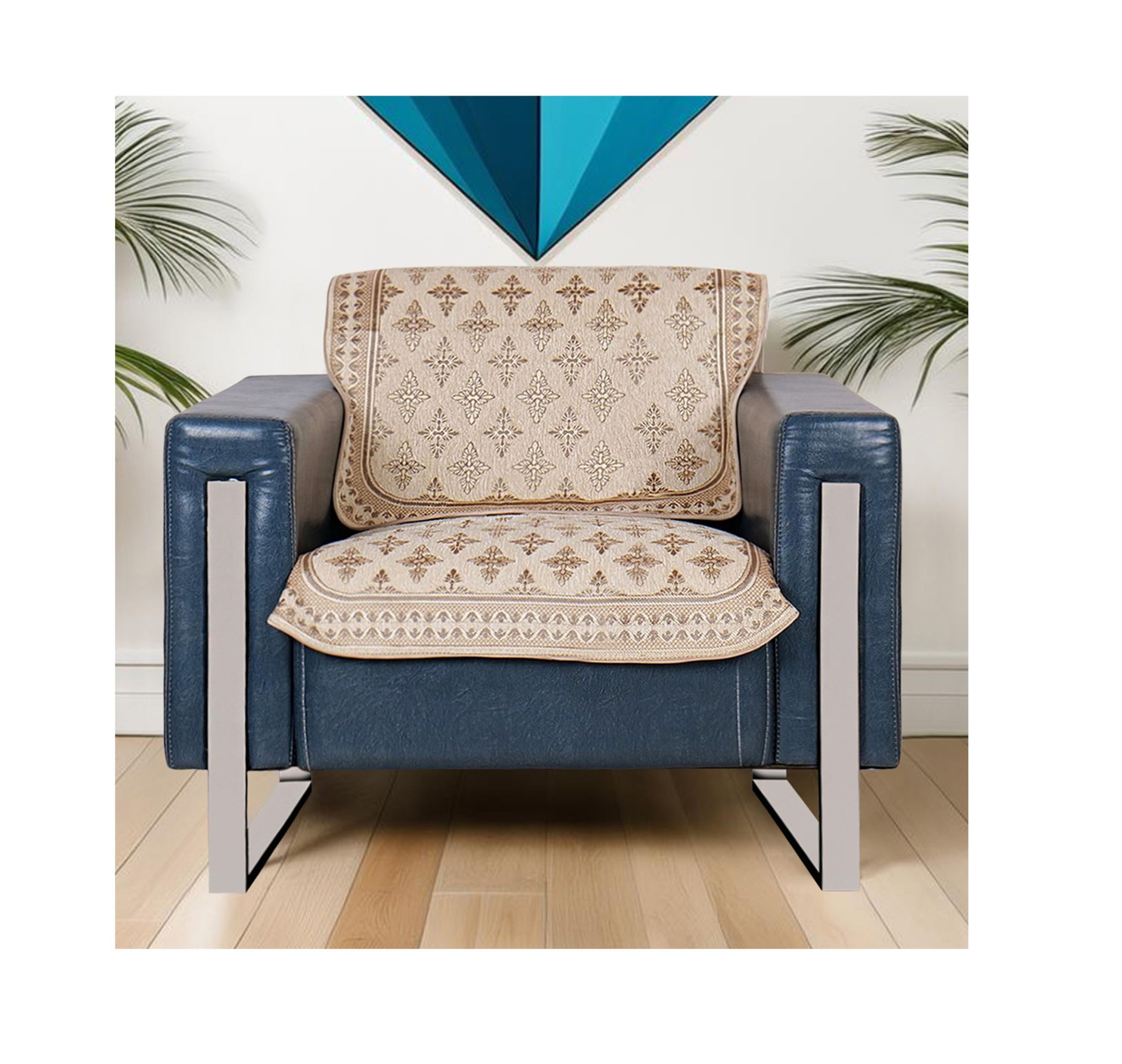 The Furnishers Premium Chenille Woven Anti-Slip 1 Seater Sofa Cover