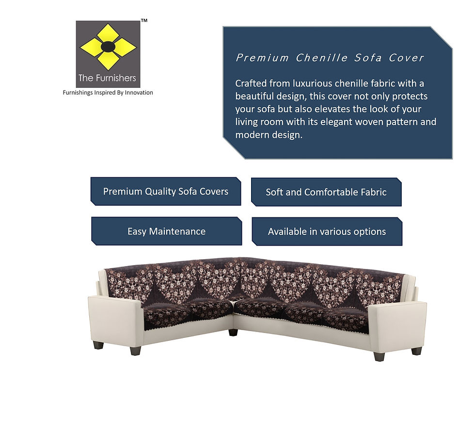 Thumbnail: The Furnishers Premium Chenille Woven Anti-Slip 6 Seater L-Shape Sofa Cover