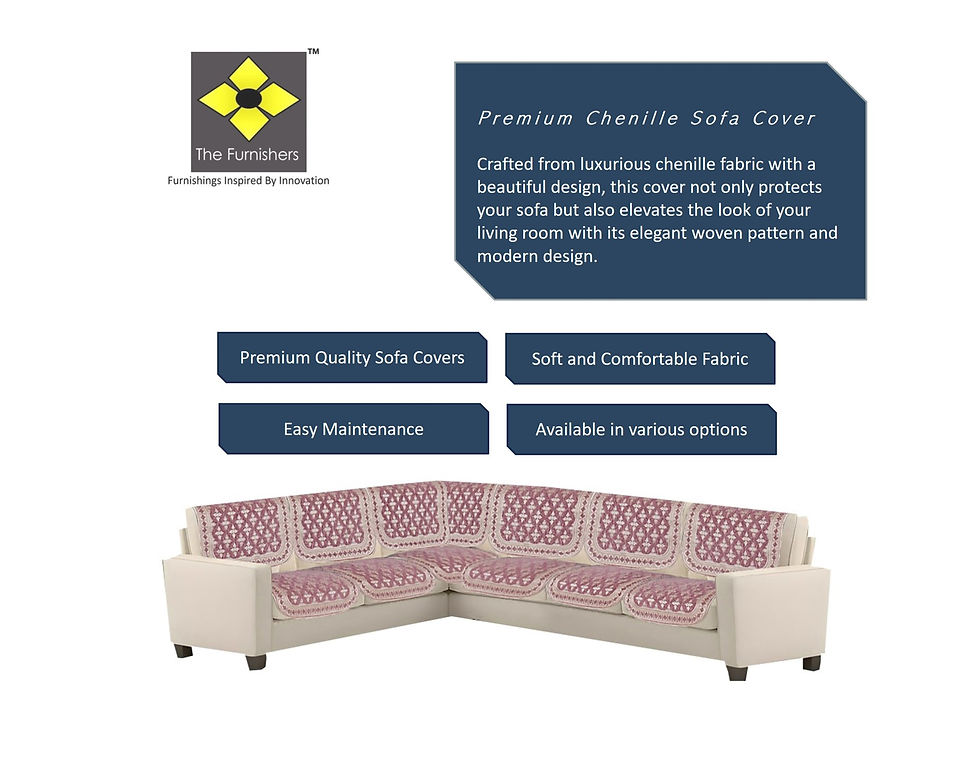 Thumbnail: The Furnishers Premium Chenille Woven Anti-Slip 6 Seater L-Shape Sofa Cover