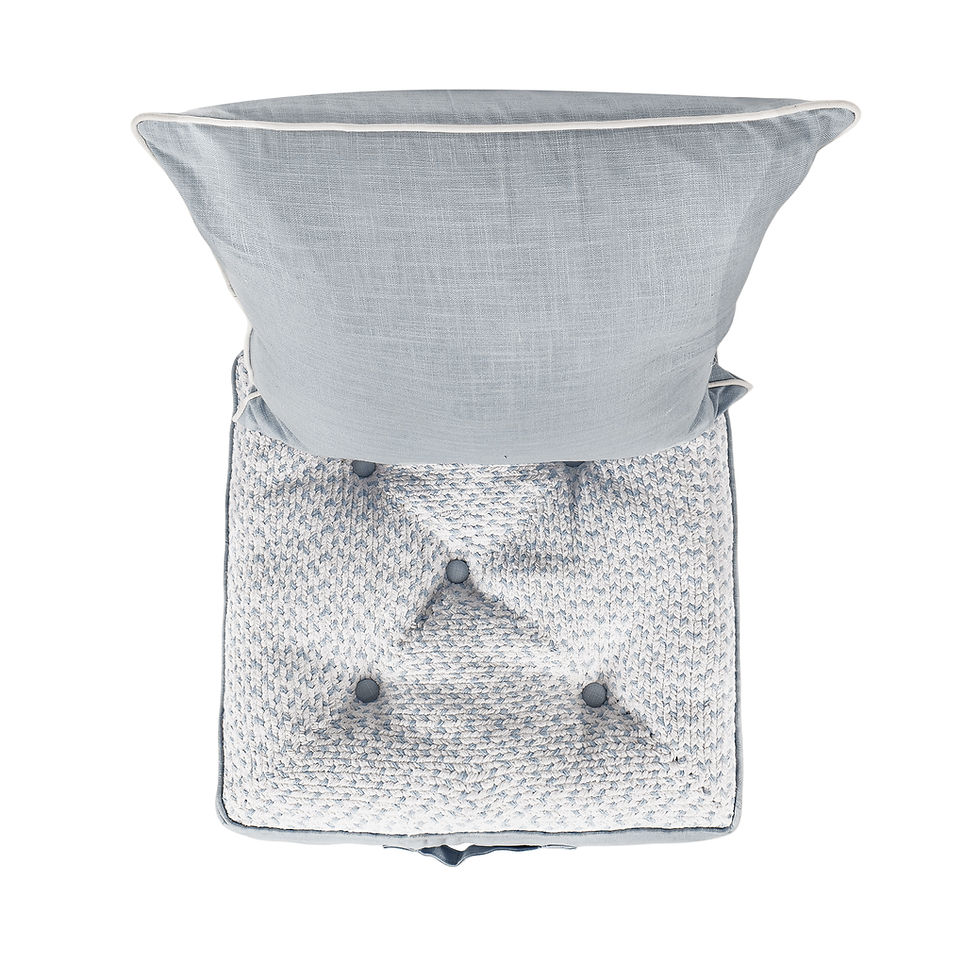 Thumbnail: The Furnishers Grey Woven Quilted Floor Cushion Set