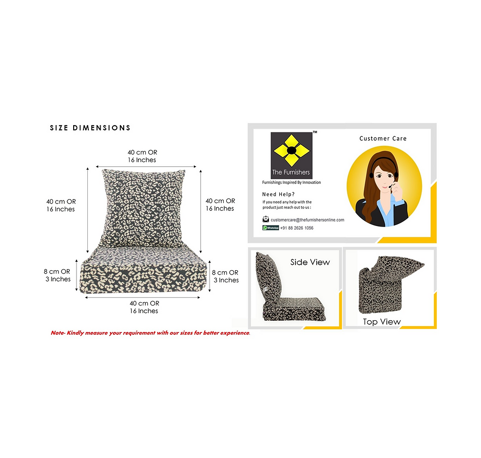 Thumbnail: The Furnishers Floor Patio Seat Cushion Set Black & Beige Animal