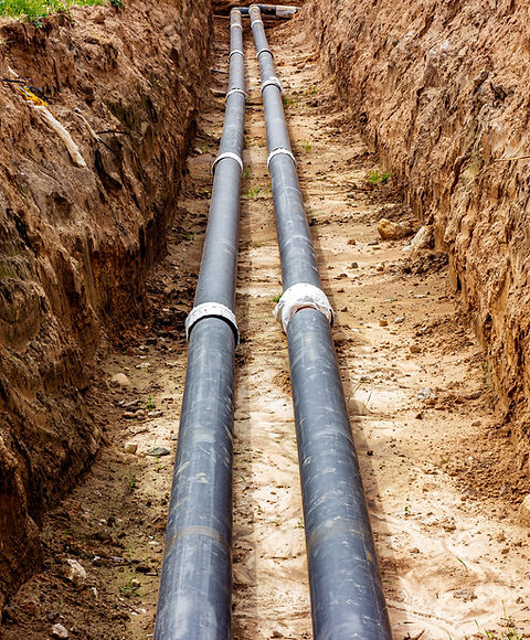 Installation of the distribution unit of heating and water supply network. Frame for conne