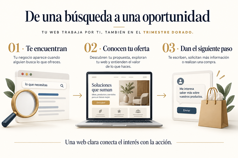 De una búsqueda a una oportunidad: te encuentran, conocen tu oferta y dan el siguiente paso.
