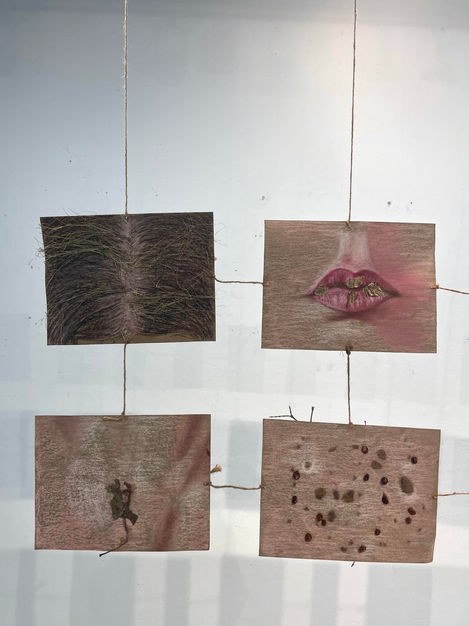 Veronika_Otcuoglu_Same but different (close-up)_Mix media and dry pastels on brown paper_9"x12"_500$