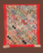 Red Cross quilts were made to aid victims of the war in Britain (1939 – 1945) and distributed by the Red Cross. Royal Alberta Museum. Photo: MBAC