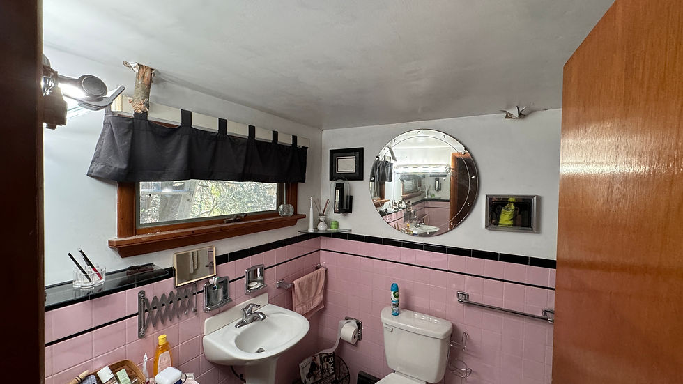 If you look carefully you'll see the tree branch came through the ceiling.