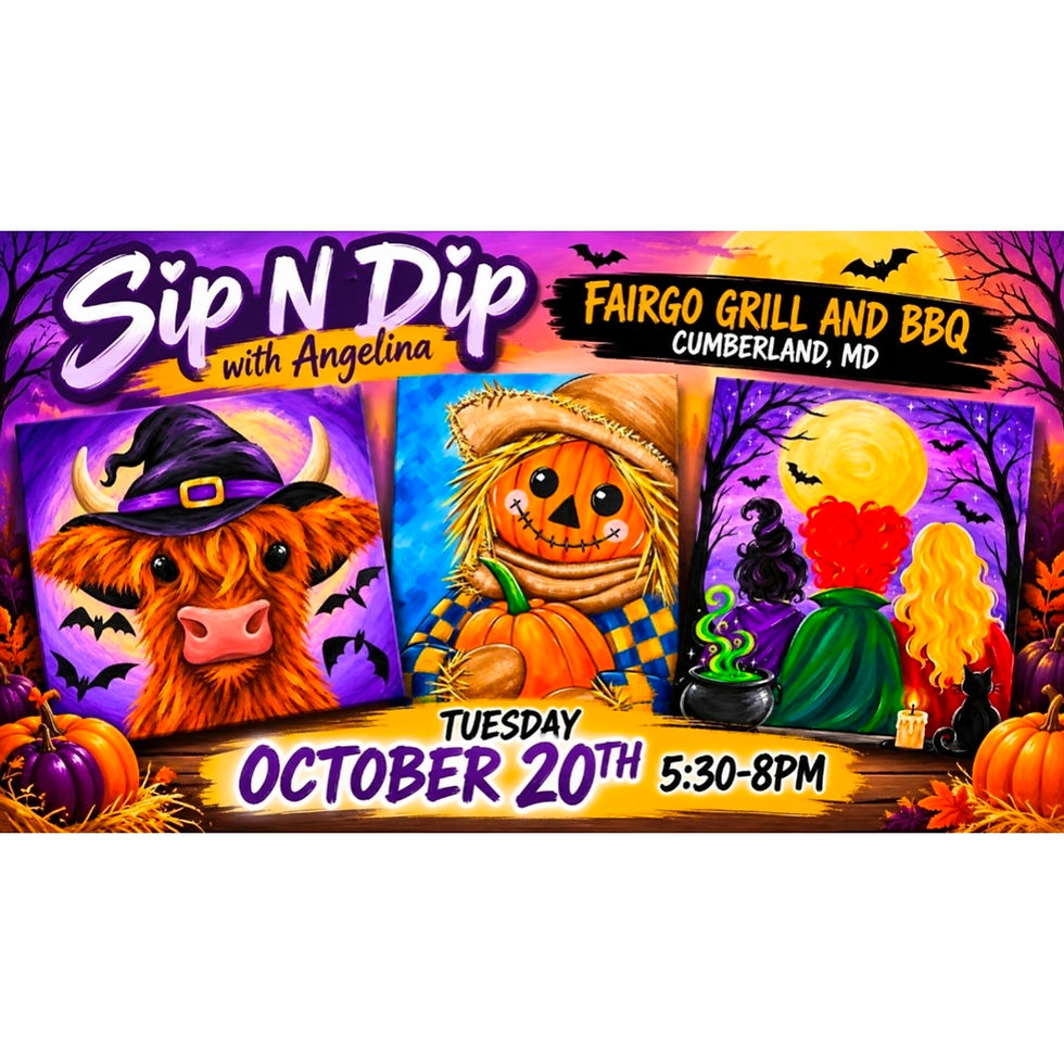 Sip N Dip Painting Party with Angelina at Fairgo Grill & BBQ (Cumberland, MD)