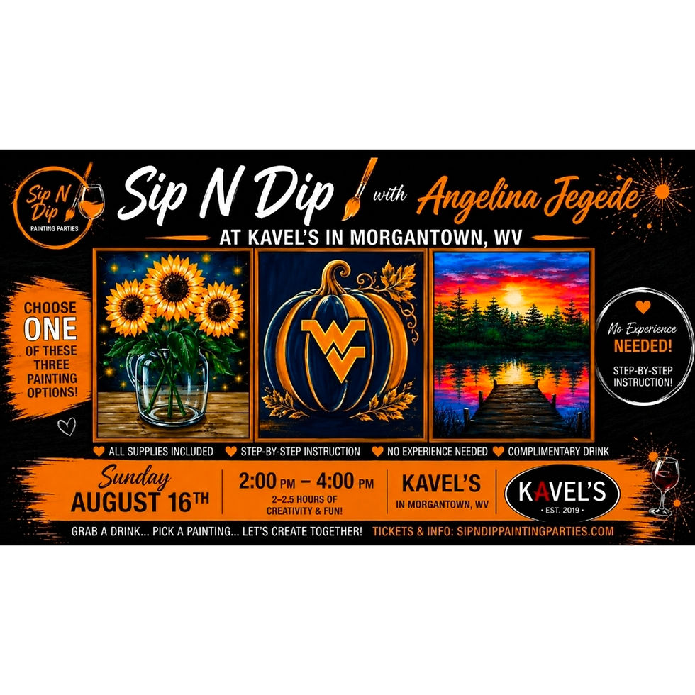 Sip N Dip with Angelina at Kavel's in Morgantown, WV