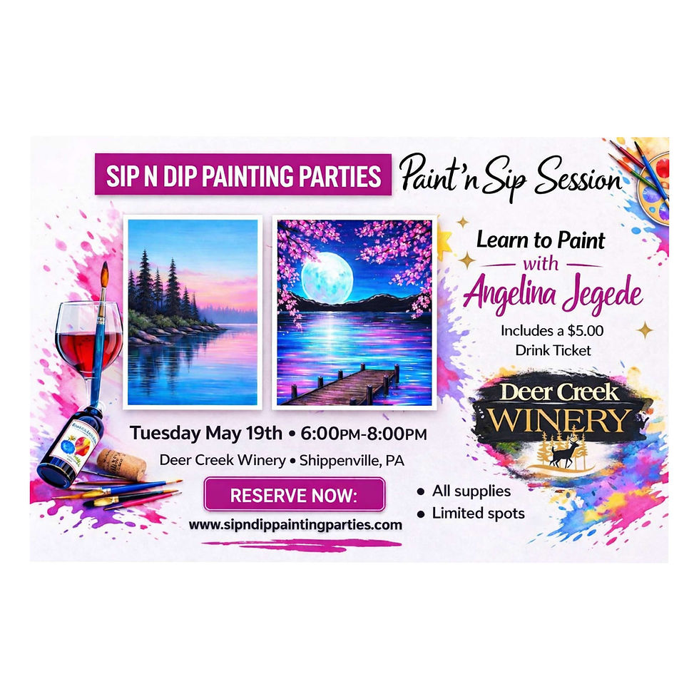 Sip N Dip Painting Party at Deer Creek Winery in Shippenville, PA