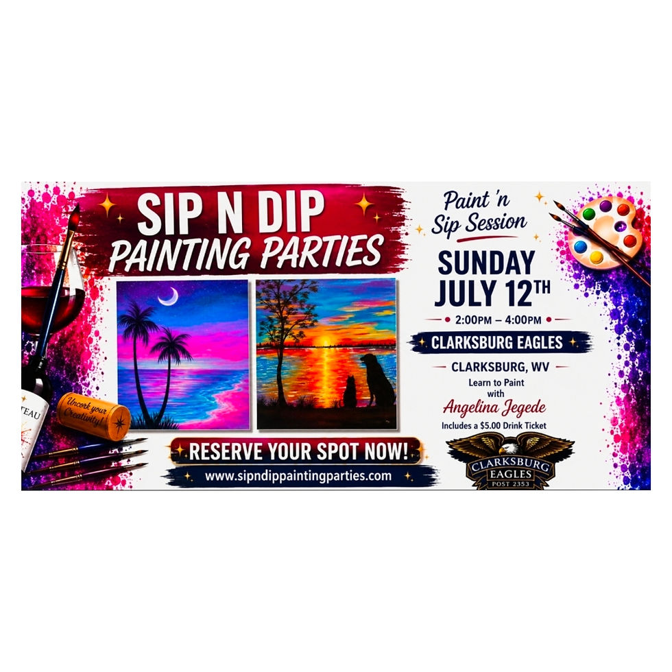 Sip N Dip with Angelina at Clarksburg Eagles in Clarksburg WV 