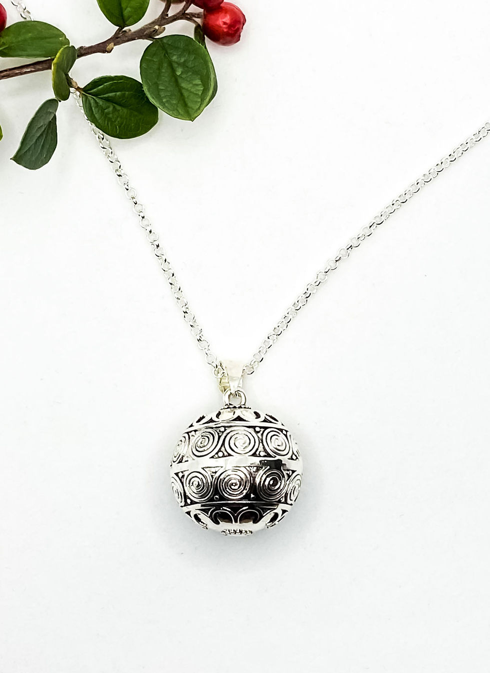 Thumbnail: Spiral, Beautiful Pregnancy Bola Necklace, Harmony Ball, Mexican Bola