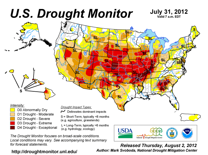 US drought monitor map
