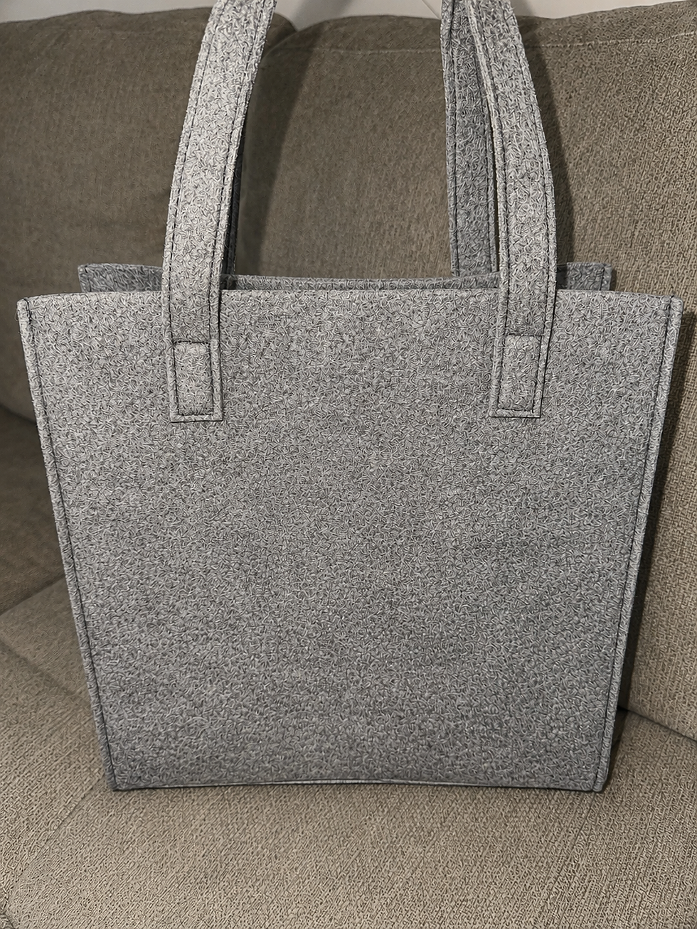 Thumbnail: Philosophy Gray Felt Tote Bag-Reusable Gift & Everyday Carry Tote