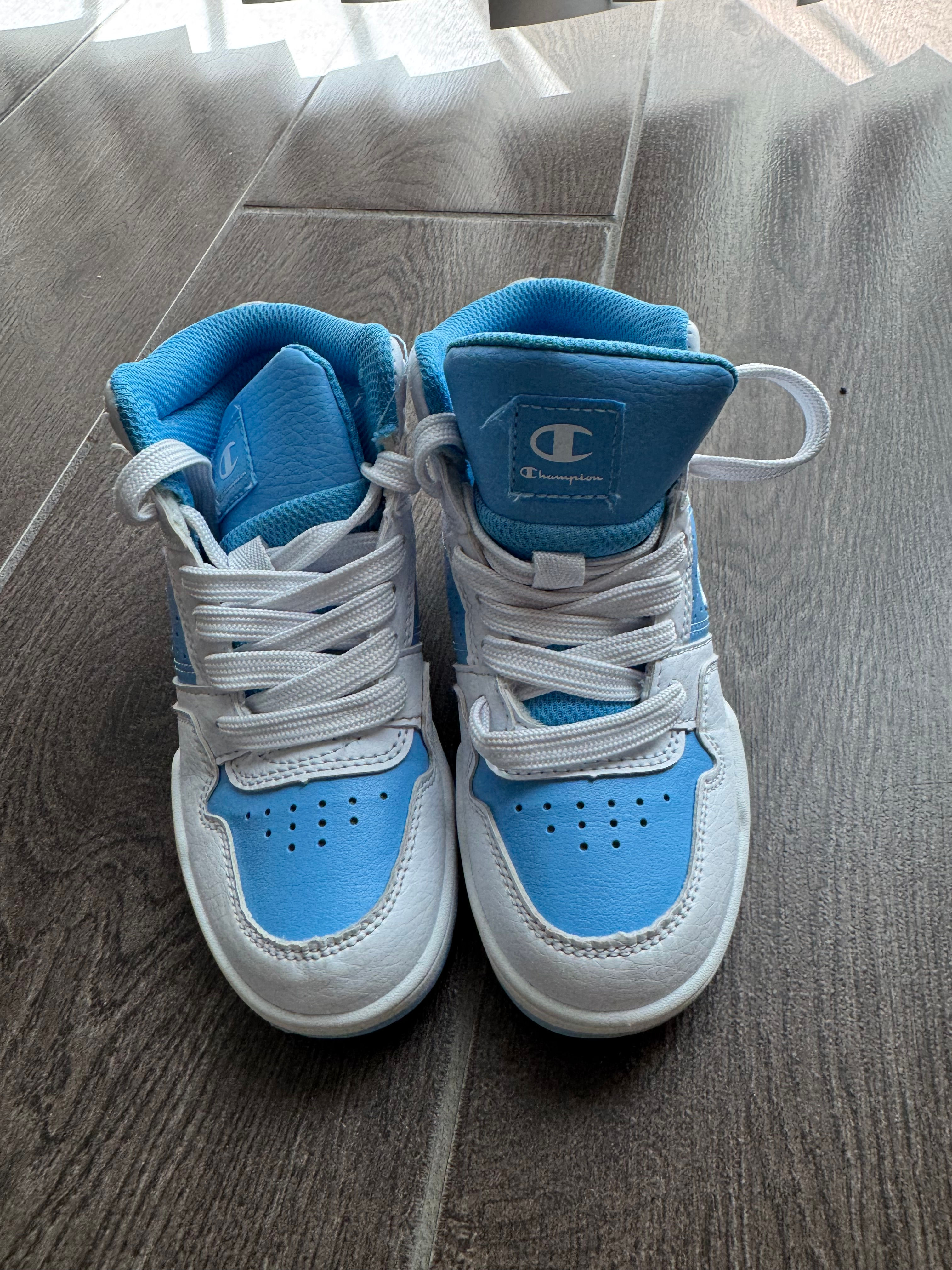Champion Kids High - Top - Sneakers - Light Blue & White - Size 12P - Pre-Owned