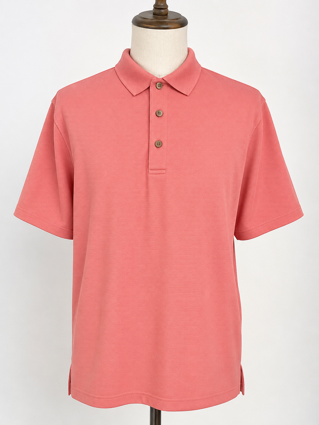 Cubavera Men's Coral Textured Polo Shirt Size Medium