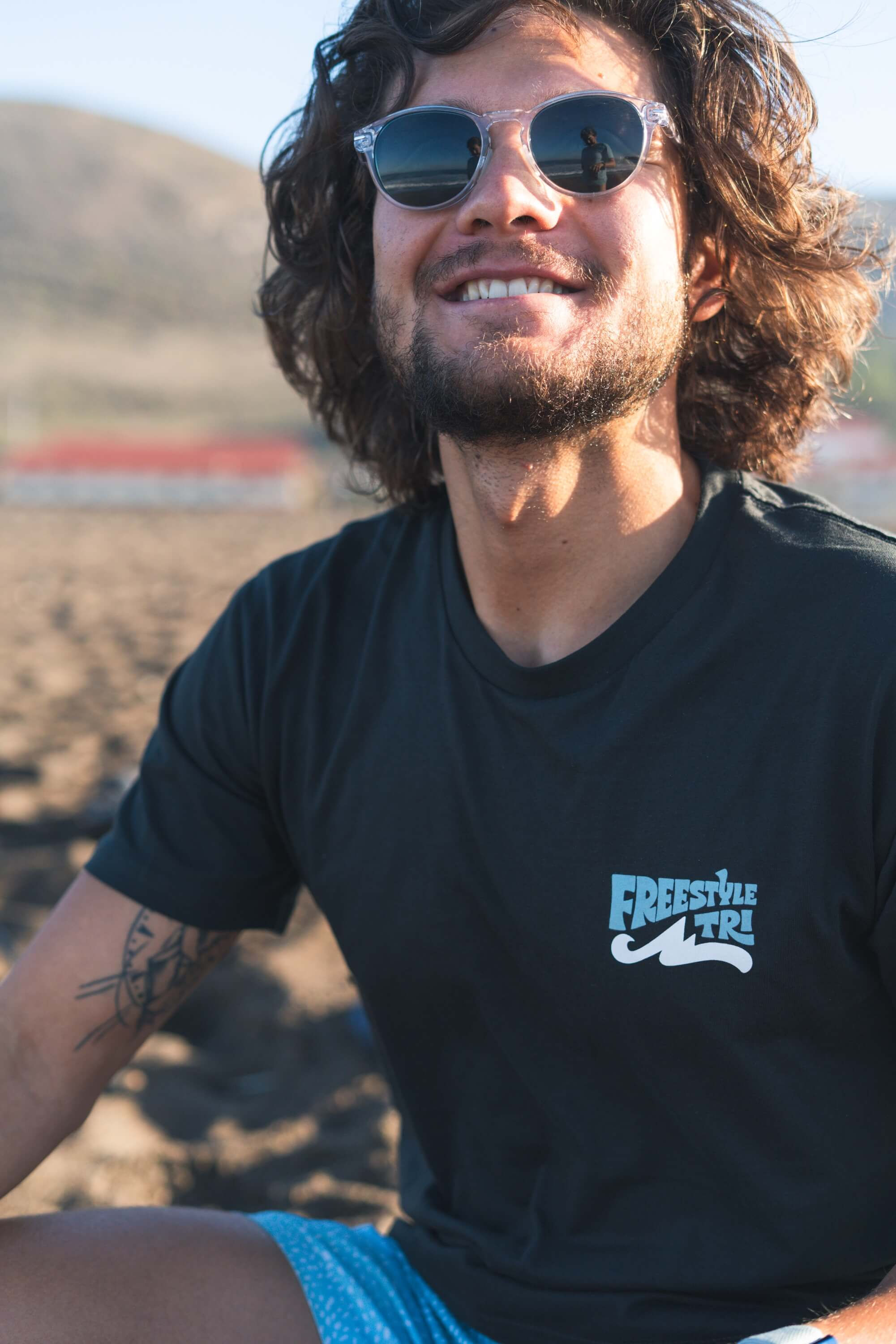 Freestyle Tri Logo Tee - Coal Grey