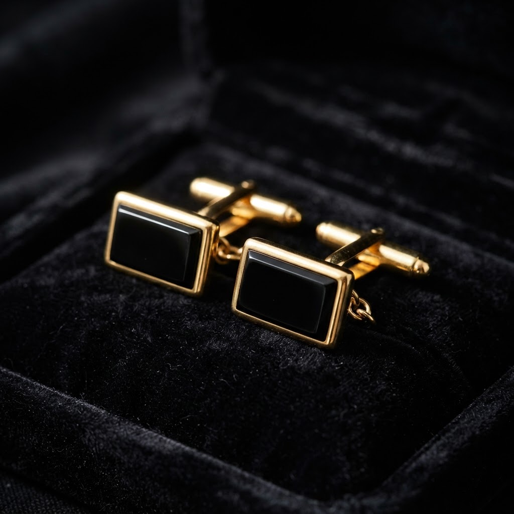 Gold Onyx Cufflinks